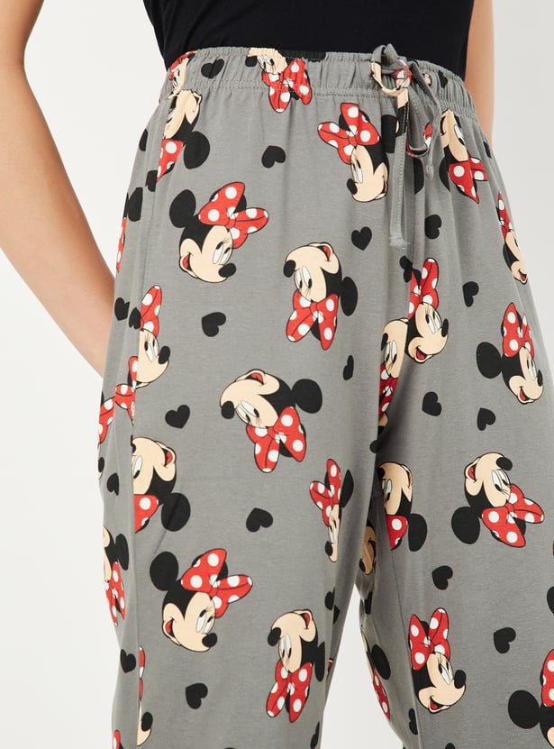 Women Minnie Mouse Printed Capris