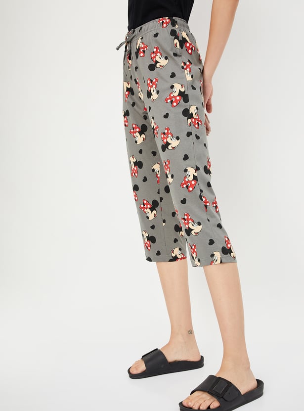 Women Minnie Mouse Printed Capris