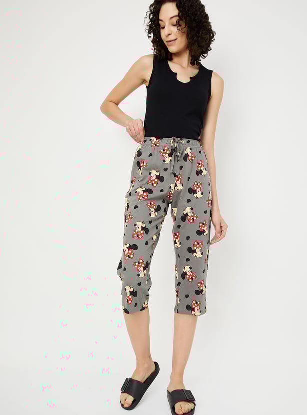Women Minnie Mouse Printed Capris