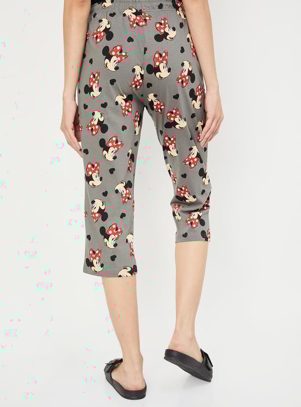 Women Minnie Mouse Printed Capris