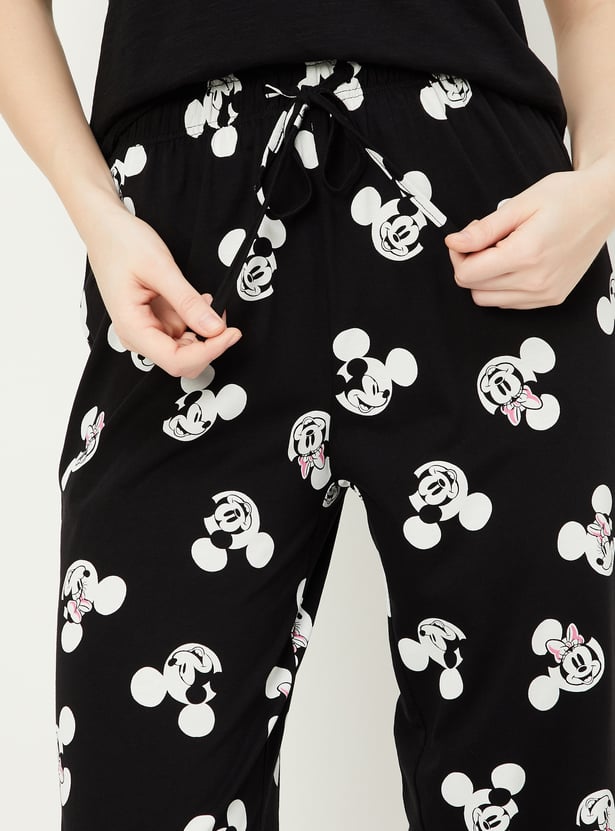 Women Mickey Mouse Printed Pyjamas