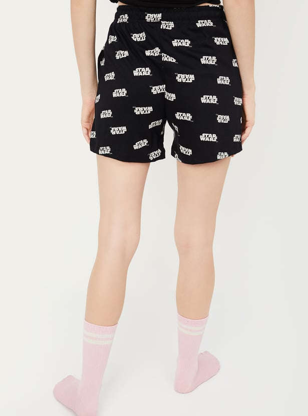 Women Star Wars Printed Knit Shorts