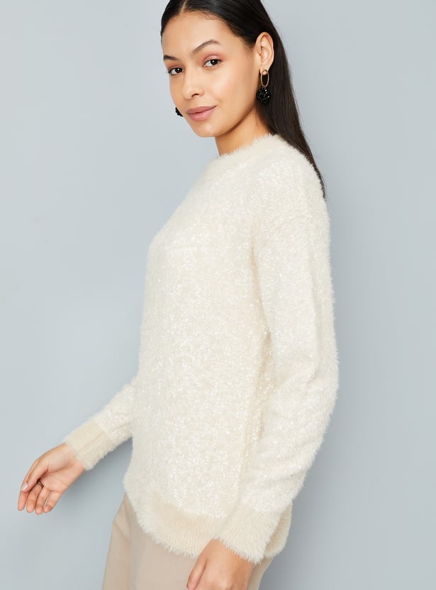 Women Knitted Plush Sweater