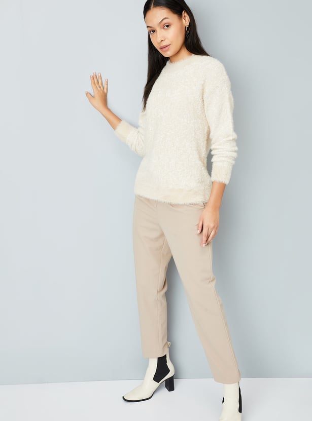 Women Knitted Plush Sweater