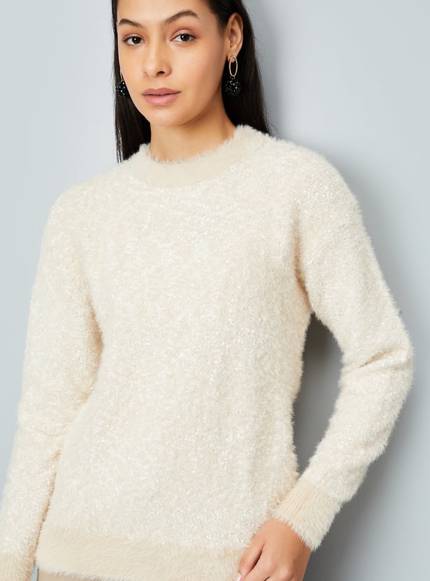 Women Knitted Plush Sweater