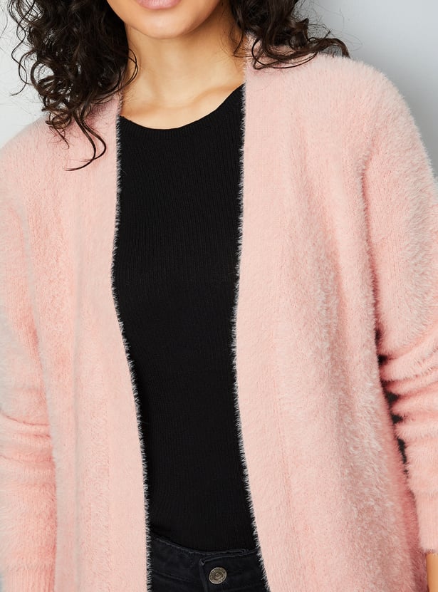 Women Knitted Open Front Cardigan