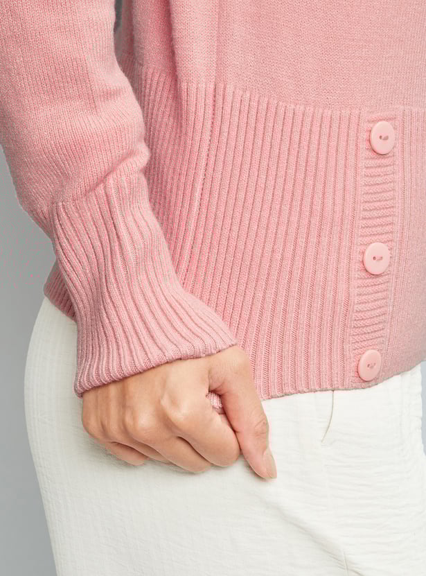 Women Knit Sweater with Button Details