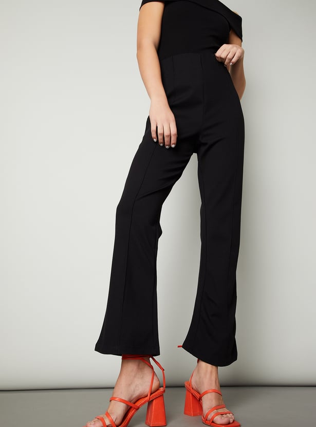 Women Solid Pintuck Trousers