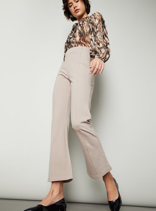 Women Solid Pintuck Trousers