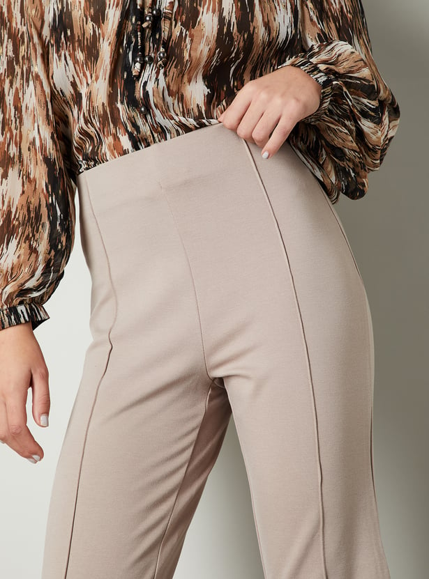 Women Solid Pintuck Trousers