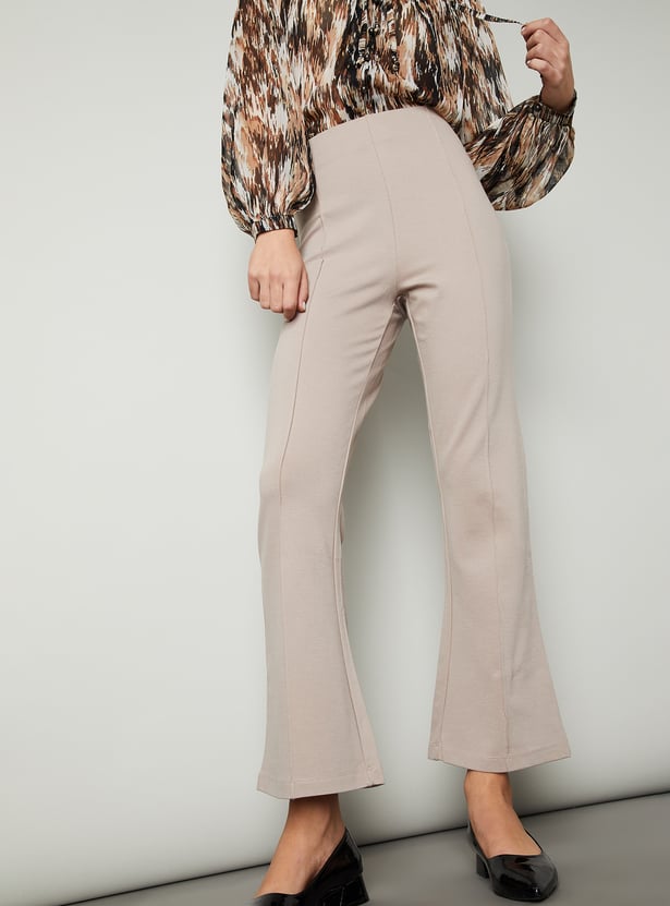 Women Solid Pintuck Trousers