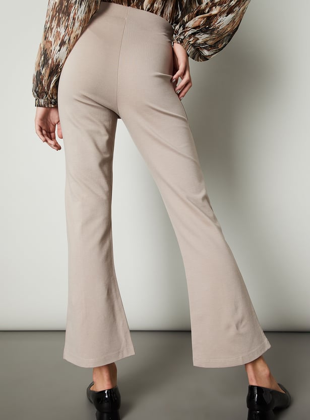 Women Solid Pintuck Trousers