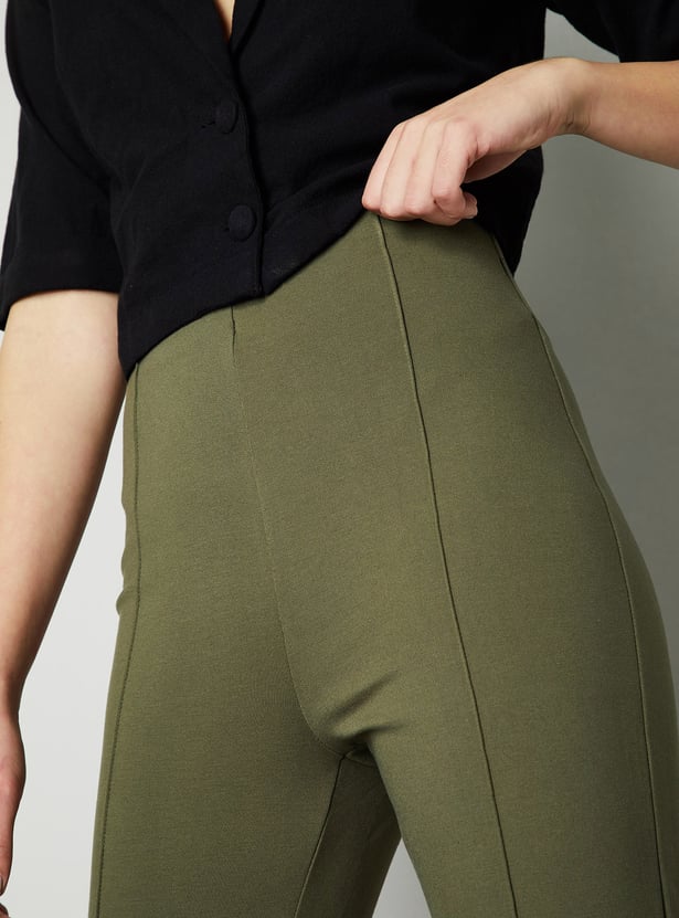 Women Solid Pintuck Trousers