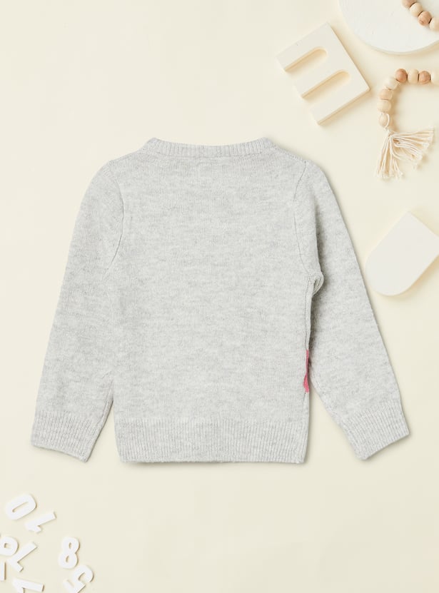 Girls Reindeer Knit Sweater