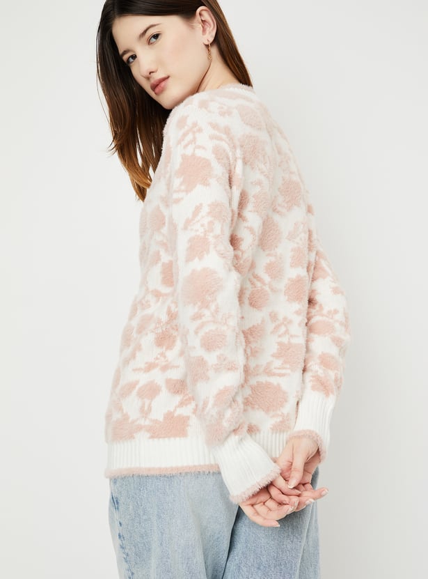 Women Floral Knitted Cardigan