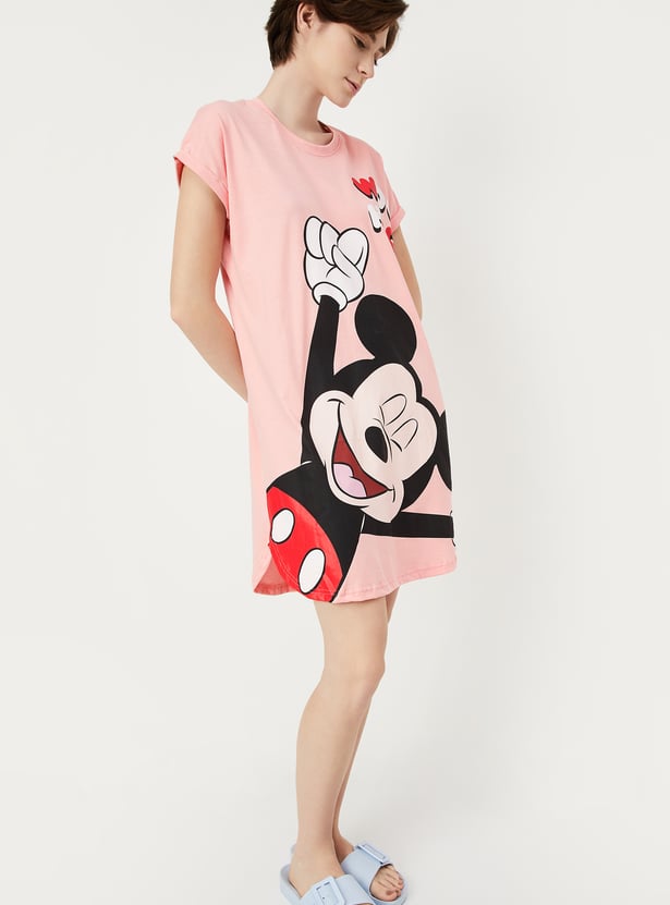 Chemise De Nuit Topshop Mickey Mouse - Taille M, Blanche, Occasion Très Bon état