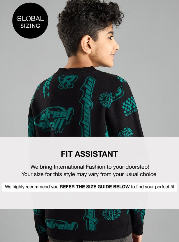 Boys All-Over Printed Cardigan