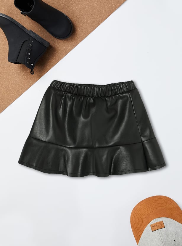 Girls Solid A-line Skirt