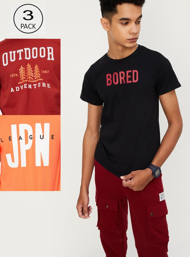 Boys Printed T-shirt - Pack of 3