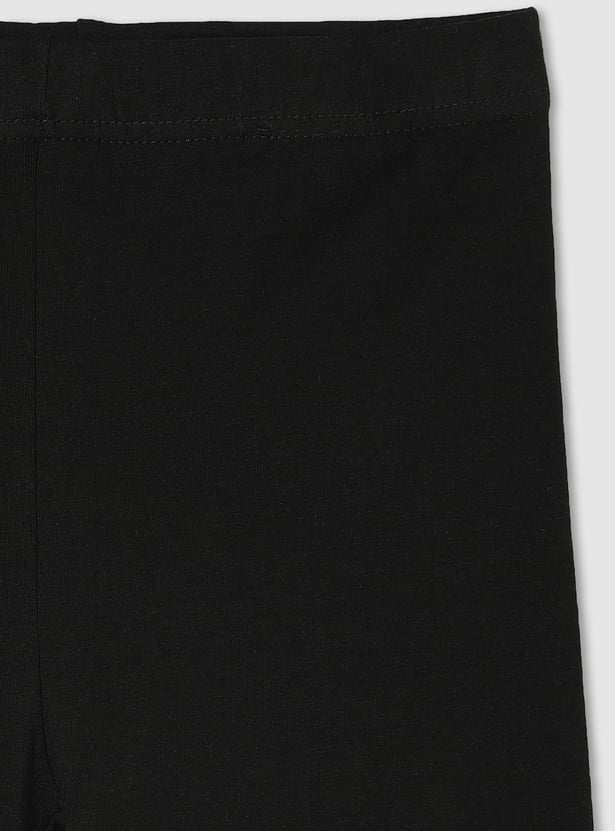 Girls Solid Full-Length Leggings - Pack of 3