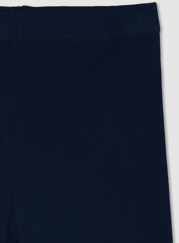 Girls Solid Full-Length Leggings - Pack of 3