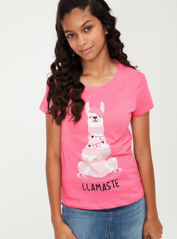 Girls Graphic Printed T-shirt - Pack of 3