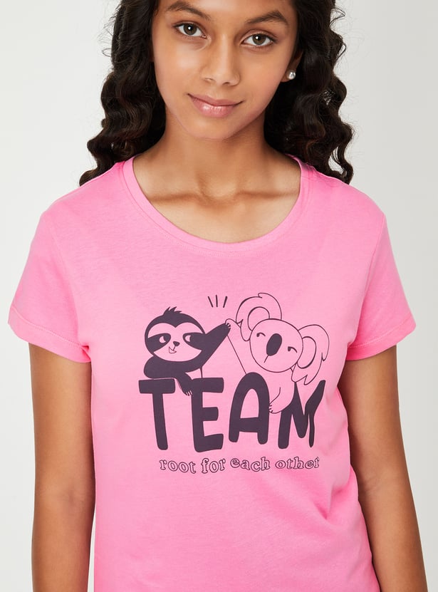 Girls Graphic Printed T-shirt - Pack of 3