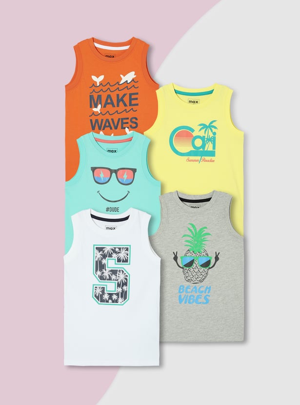 Boys Graphic Printed T-shirt - Pack of 5