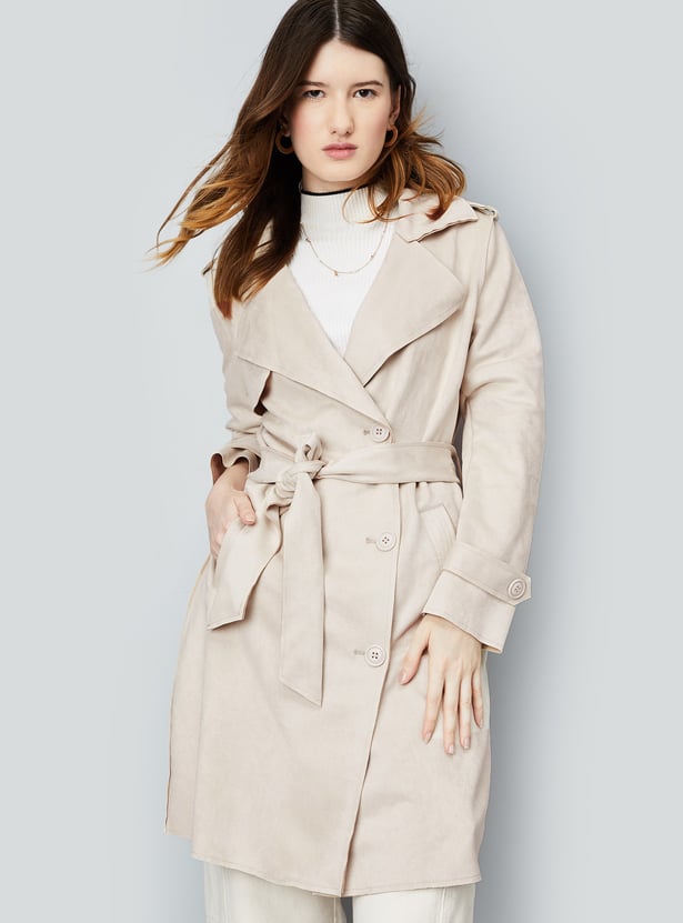 Women Lapel Collared Coat