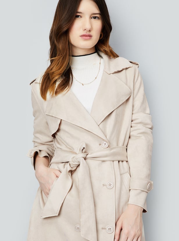 Women Lapel Collared Coat