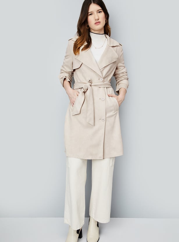 Women Lapel Collared Coat