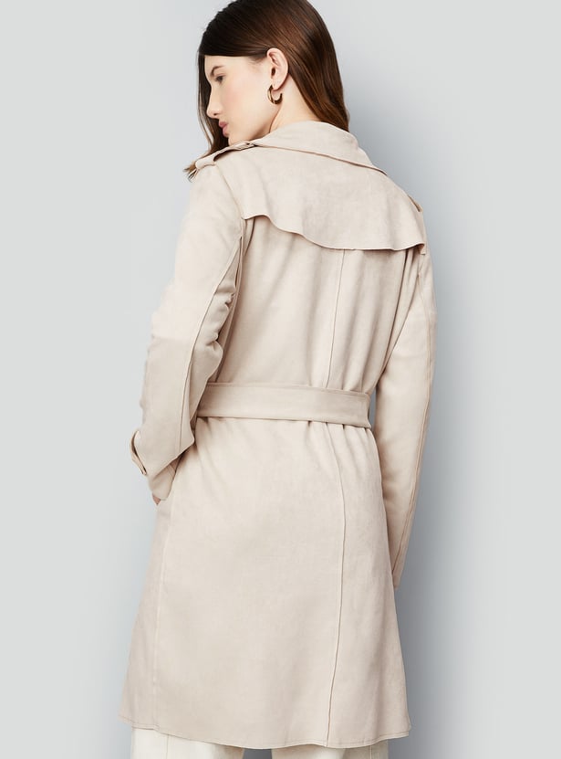 Women Lapel Collared Coat