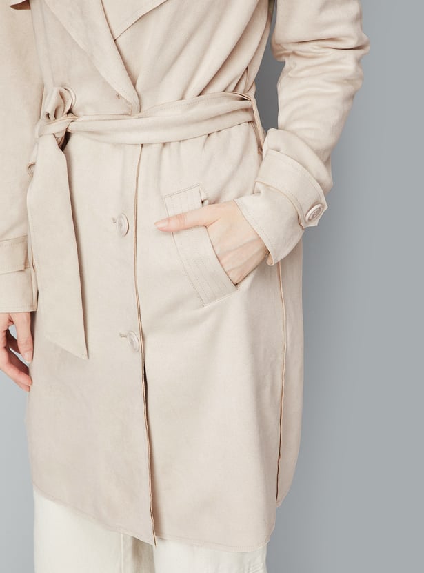 Women Lapel Collared Coat