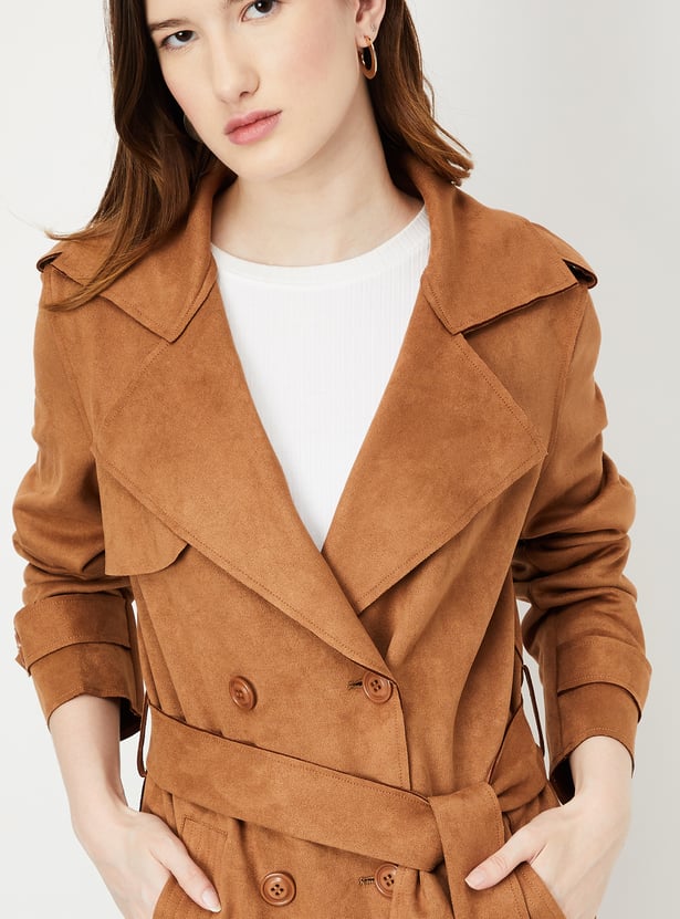 Women Lapel Collared Coat