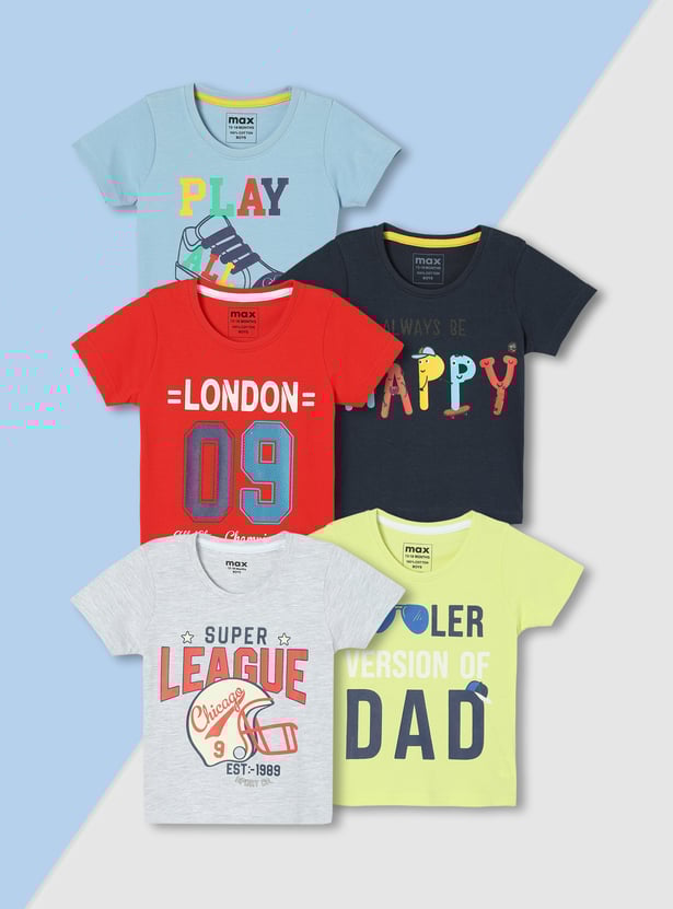 Boys Graphic Printed T-shirt - Pack of 5