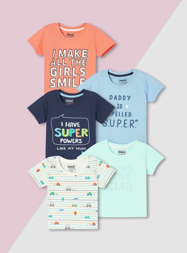 Boys Graphic Printed T-shirt - Pack of 5