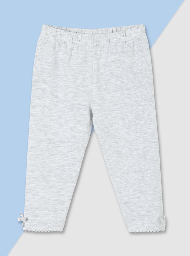 Girls Solid Full-Length Leggings - Pack of 3