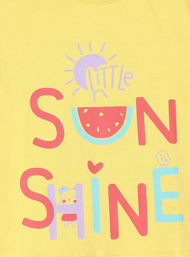 Girls Graphic Printed T-shirt - Pack of 5