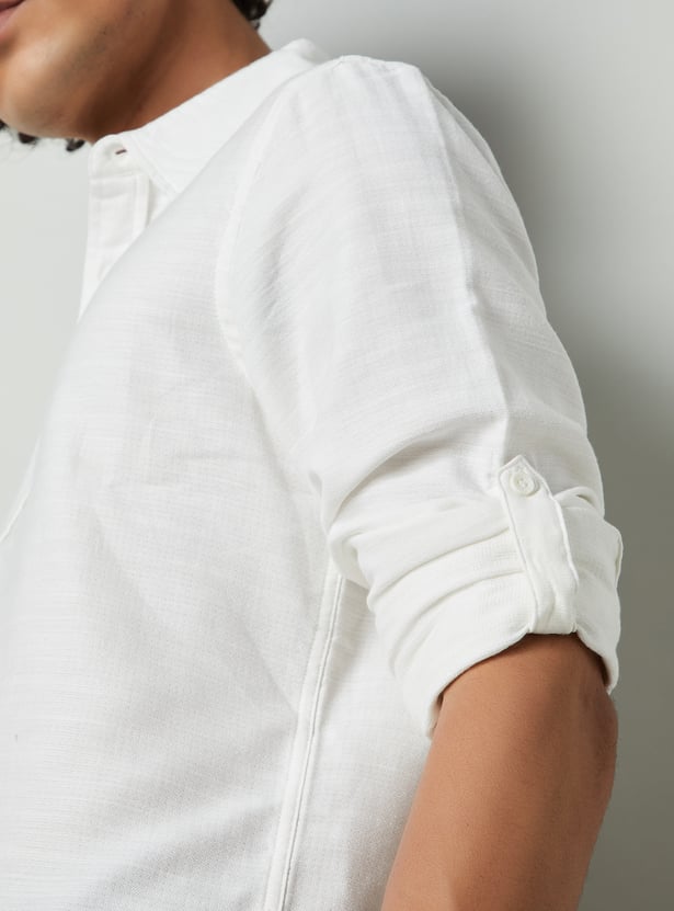 Men Regular Fit Solid Casual Shirt