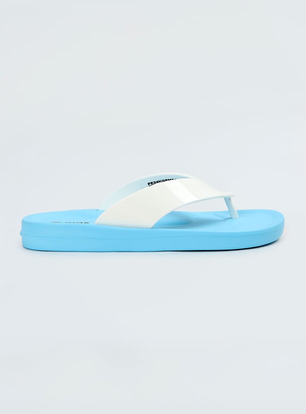 Girls Colourblocked V-Strap Flip Flops