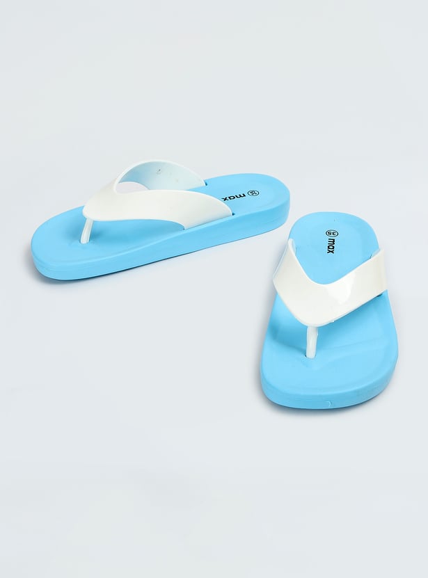 Girls Colourblocked V-Strap Flip Flops