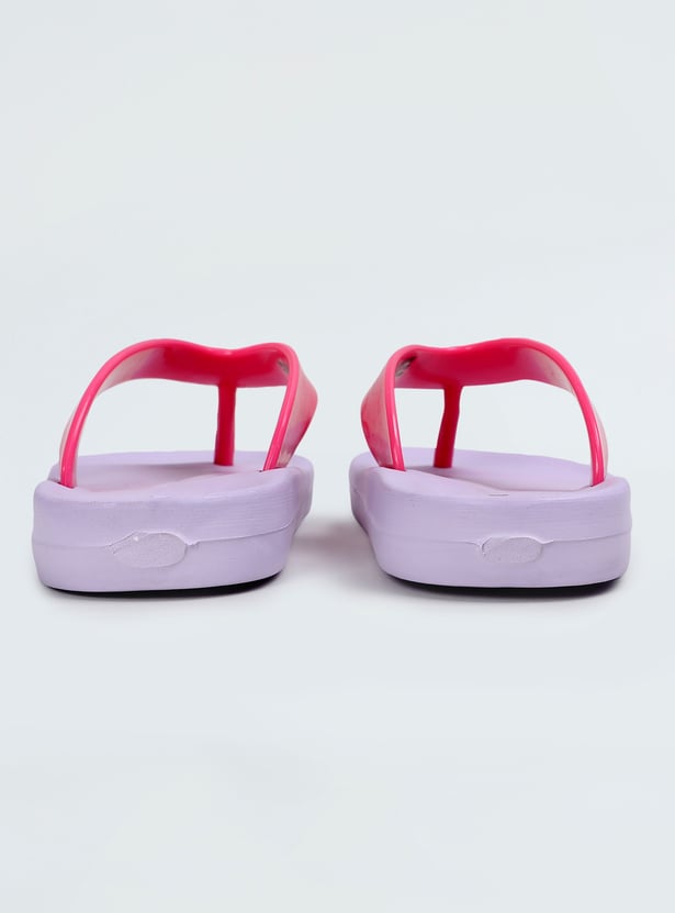 Girls Colourblocked V-Strap Flip Flops