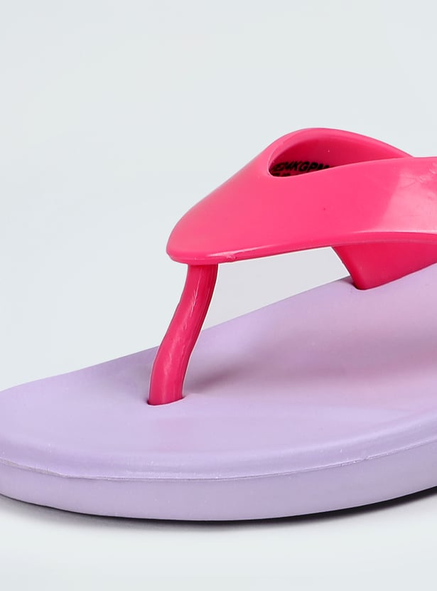 Girls Colourblocked V-Strap Flip Flops