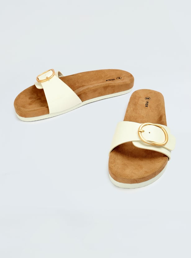 Women Colourblocked Flat Sandals with Buckle