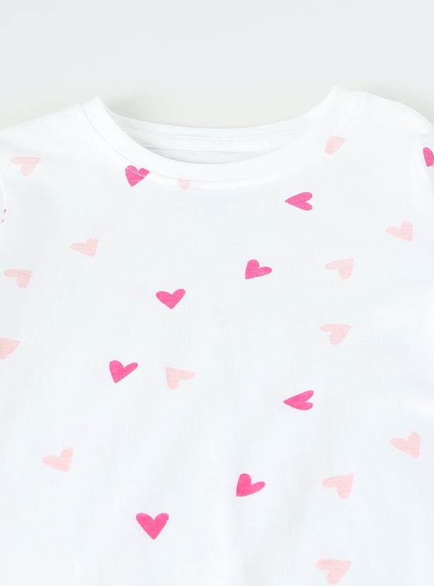 Girls Heart Print T-shirt