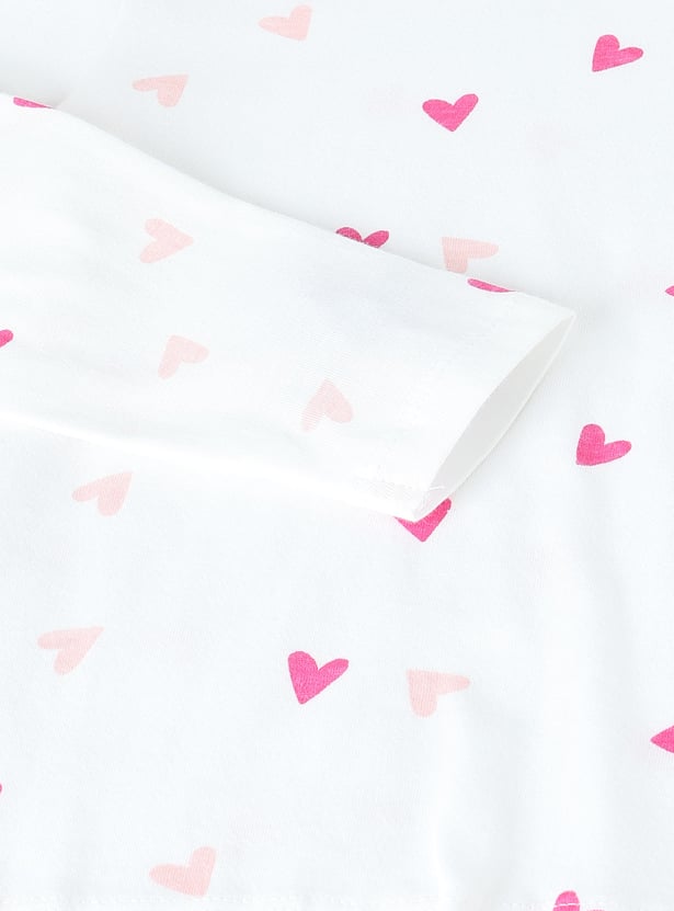 Girls Heart Print T-shirt