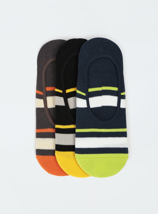 Men Striped No Show Socks - Pack of 3