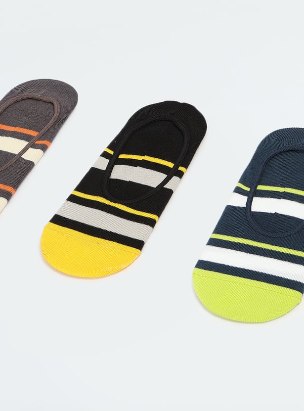 Men Striped No Show Socks - Pack of 3