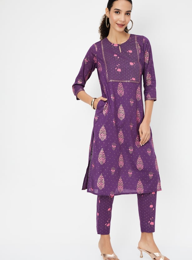 Women Printed Straight Kurta Set