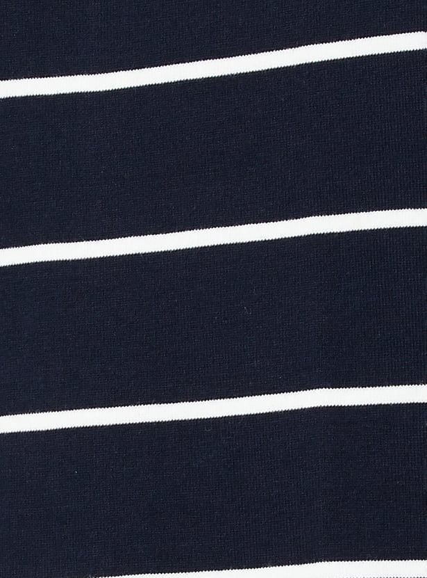 Men Striped Polo T-shirt with Full Sleeves